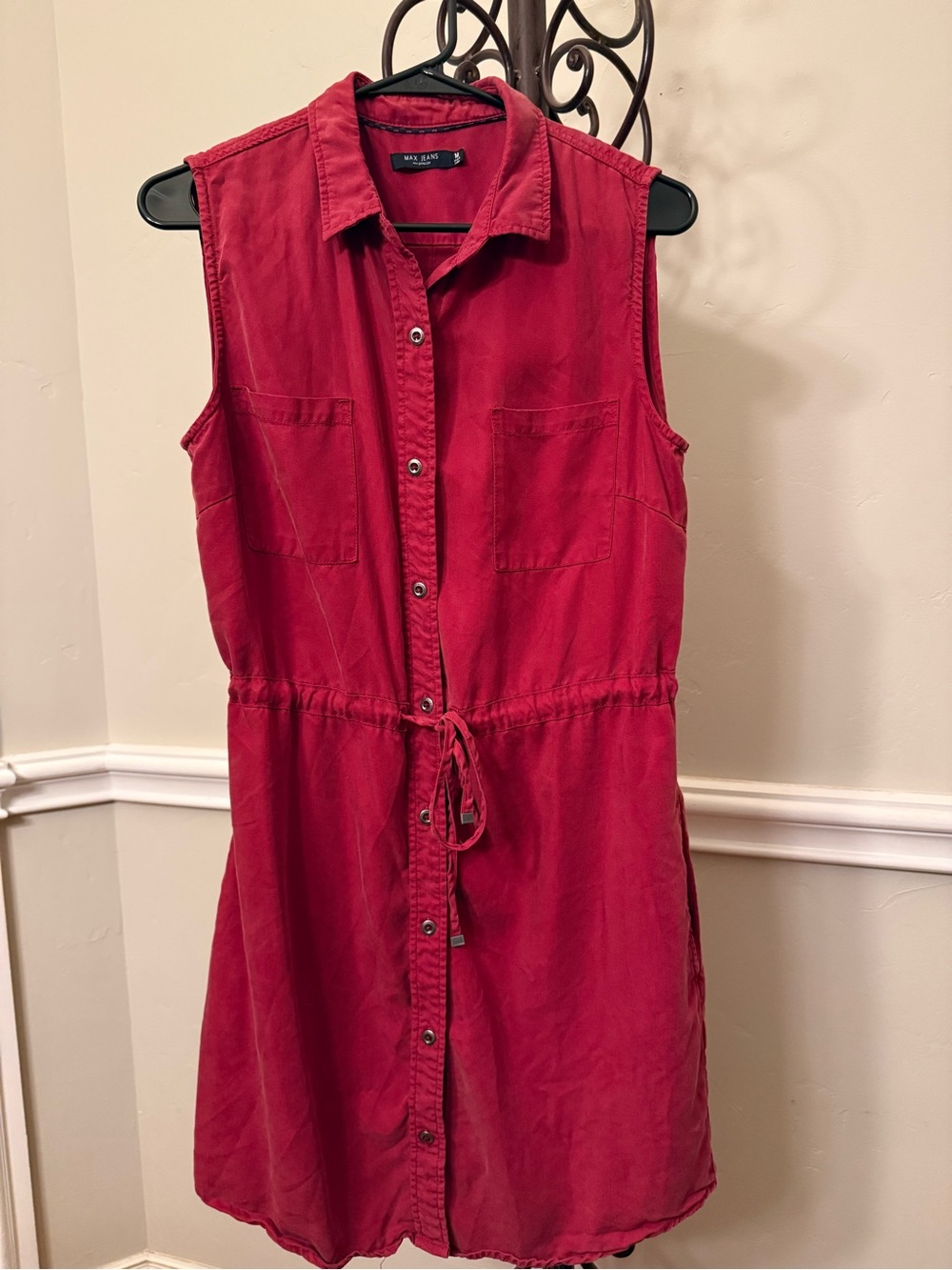 Utility shirt dress by Max jeans in burnt orange